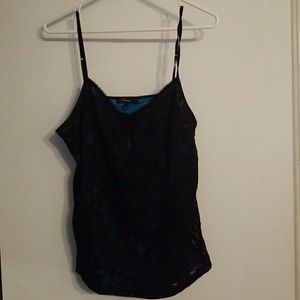 Last chance - Express lacy tank with teal underlay